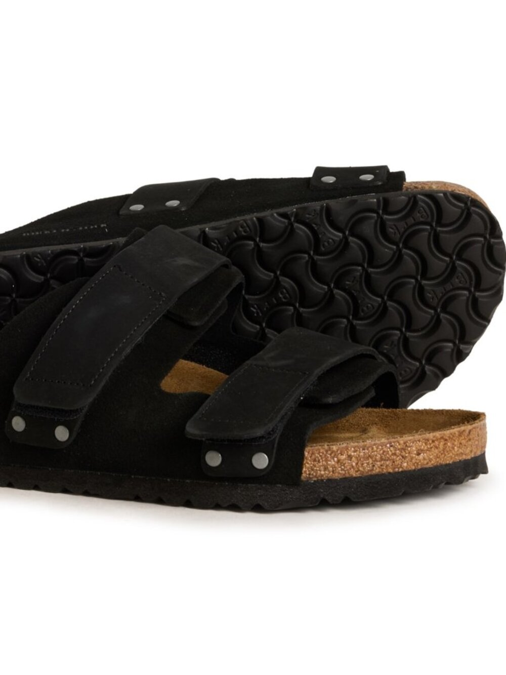 NEW Birkenstock UJI Black Leather Sandals Slip Ons 41 R Womens 10 or mens 8